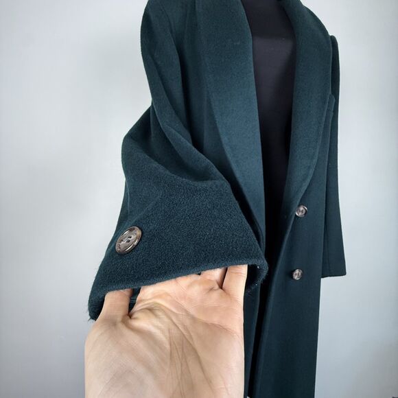 Vintage Worthington Longline Emerald Green Double Breasted Wool-Blend Trench - Picture 5 of 14